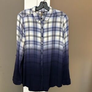 Ombré Plaid Button Up Grandpa Core